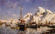 Gunnar Berg From Svolvar Harbor oil on canvas